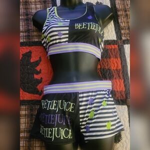Beetlejuice Shorts Pajama Set Large